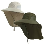 BUTKLNYTS Outdoor Safari Hat for Men and Women, UPF 50+ Sun Hat with Neck Flap
