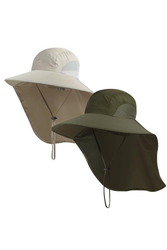 Outdoor Safari Hat for Men and Women, UPF 50+ Sun Hat with Neck Flap