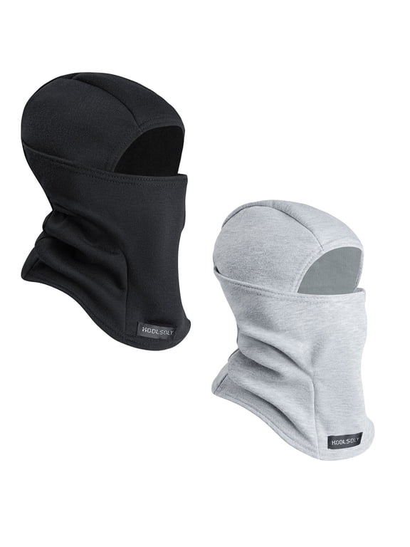 TopTie Full Face Covering Balaclava Ski Mask for Kids Thermal, Breathable, Ideal for Winter Sports, Motorcycling, Outdoor Activities Black+light gray