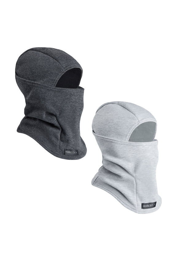 TopTie Full Face Covering Balaclava Ski Mask for Kids Thermal, Breathable, Ideal for Winter Sports, Motorcycling, Outdoor Activities Black+light gray