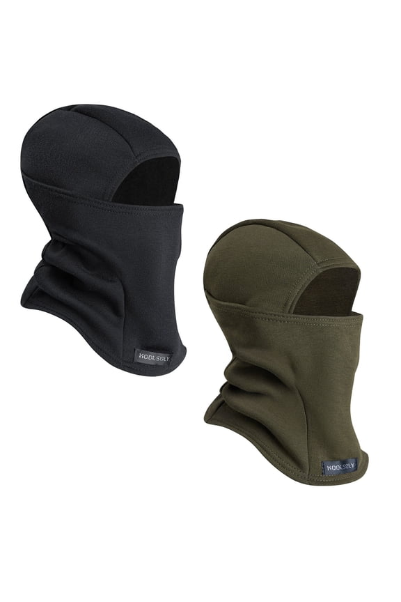 TopTie For Kids Full - Face Ski Balaclava Mask - Thermal, Breathable, Black + Light Gray - For Winter Sports & Outdoors