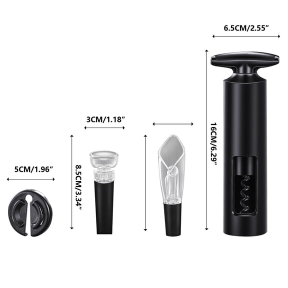 BUTOMKY 4-in-1 Electric Wine Opener Set - with Base, Foil Cutter, Aerator & Stoppers, Premium Wine Accessories Gift for Wine Lovers