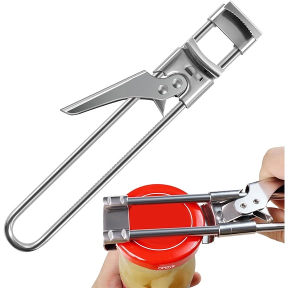 BUTOMKY Adjustable Stainless Steel Can Opener,Jar Opener - Multifunctional Jar & Bottle Opener for Weak Hands, Easy-Grip Lid Gripper for Seniors with Arthritis, Durable Kitchen Accessory