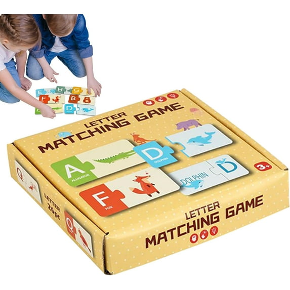 BUTOMKY Alphabet Matching Cards Game - Alphabet Animal Flash Cards,Educational Toy for Logical Thinking & Early Learning | Boys Girls Children 1.5–6 Years Old | Toddler Travel Montessori Toys