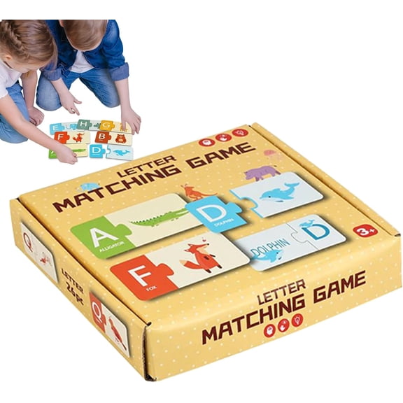 BUTOMKY Alphabet Matching Cards Game - Alphabet Animal Flash Cards,Educational Toy for Logical Thinking & Early Learning | Boys Girls Children 1.5–6 Years Old | Toddler Travel Montessori Toys