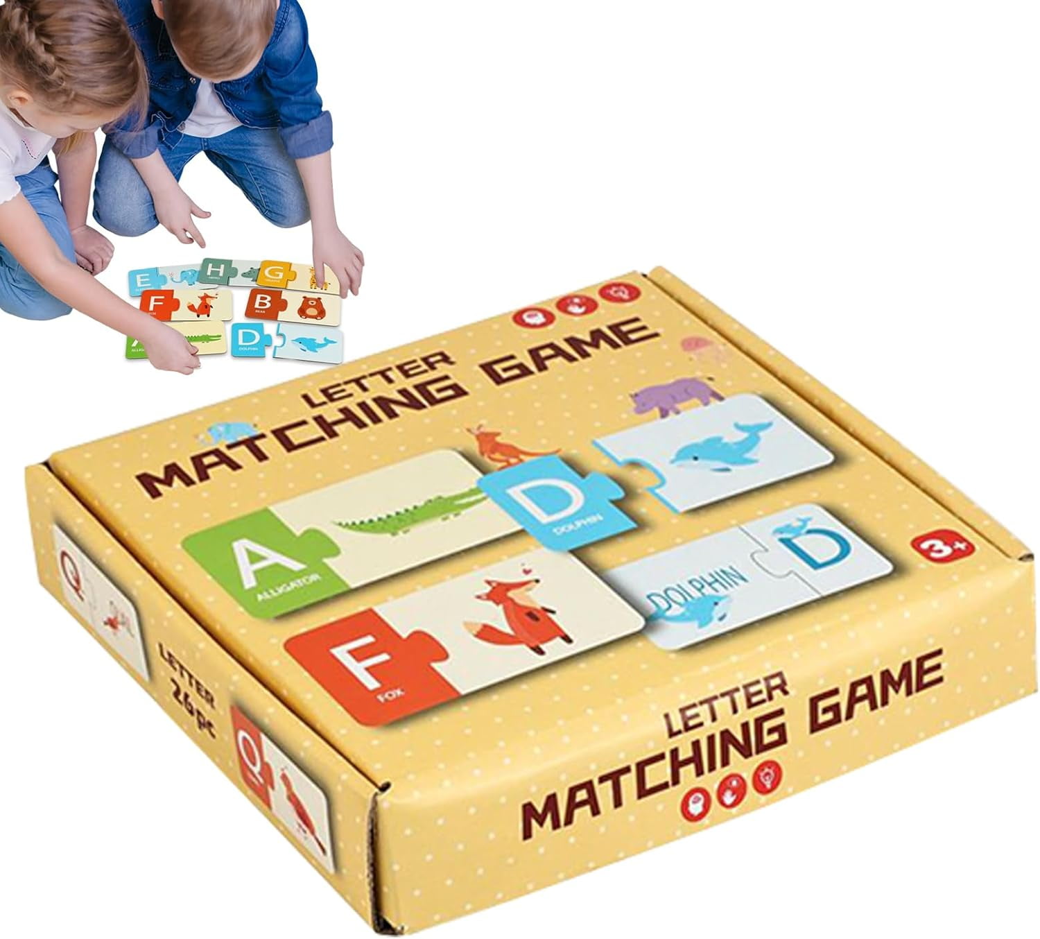 BUTOMKY Alphabet Matching Cards Game Alphabet Animal Flash Cards BUTOMKY Alphabet Matching Cards Game Alphabet Animal Flash Cards