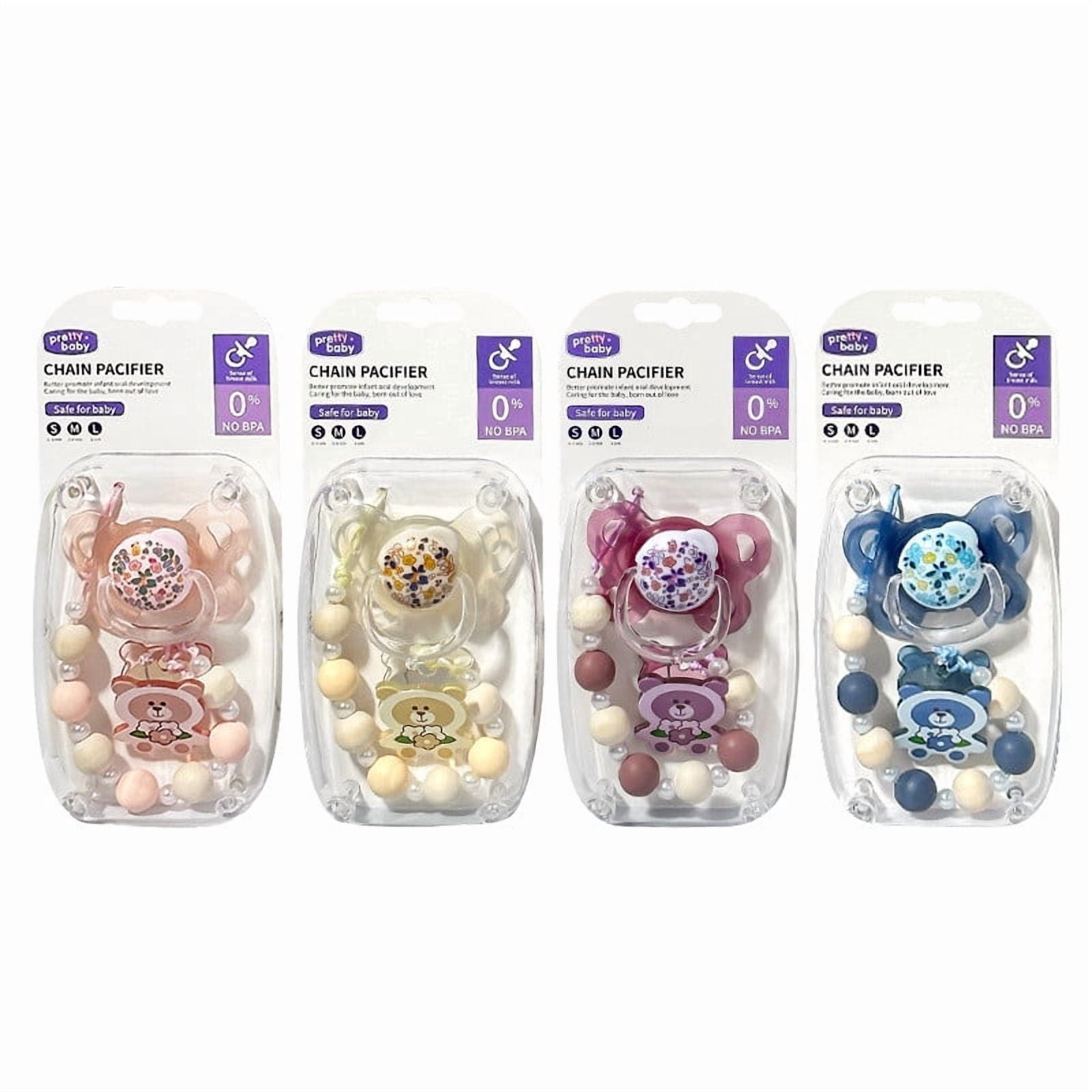 BUTOMKY BPA Free Baby Pacifiers Set of 4 for 0-6 Months, Silicone ...