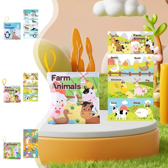 BUTOMKY Baby Books Toys,Touch and Feel Cloth Books 3-Pack - Crinkle Squeaky Soft Books for Infants 0-3-6-12-18 Months,Early Development Toys, Newborn Gifts for Boys & Girls