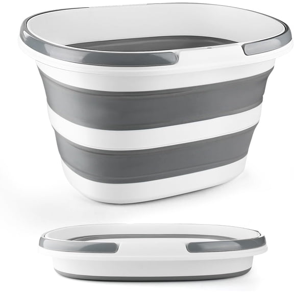 BUTOMKY Collapsible Mop Bucket 16L (4.2 Gallon) - Space-Saving Silicone Square Bucket with Handle for Cleaning, Car Washing & Storage, Portable Foldable Wash Basin for Home/Camp (Compact & Durable)‌