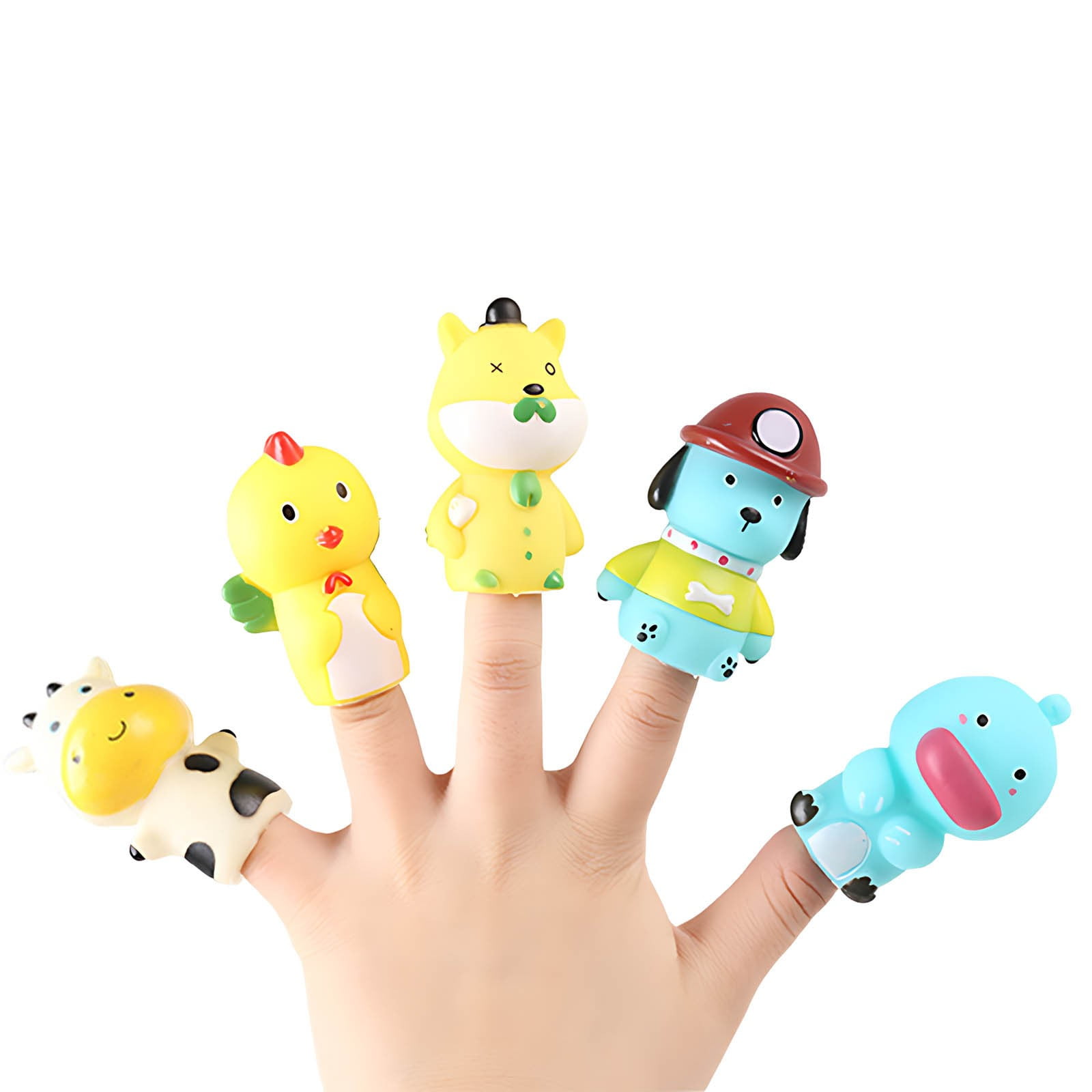 BUTOMKY Farm Animal Finger Puppets Set - Rubber Bath Toys for Kids 12m ...