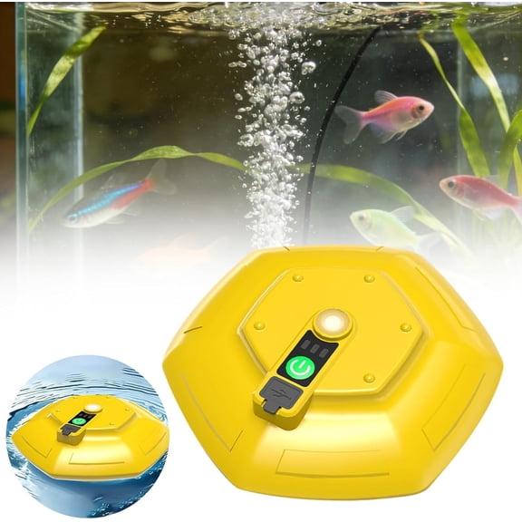 BUTOMKY  Floating Live Bait Aerator, IPX7 Waterproof Rechargeable Oxygen Pump with Type-C Charging, Quiet Portable Floating Bubbler for Bait Bucket Fish Tank Kayak Boat Fishing