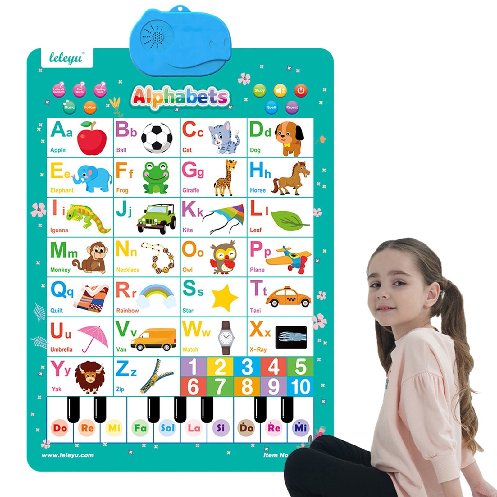 BUTOMKY Interactive Electronic Alphabet Wall Chart, Talking ABC 123 ...