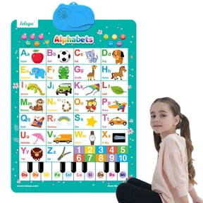 BUTOMKY Interactive Electronic Alphabet Wall Chart, Talking ABC 123 Music Learning Poster, Montessori Educational Preschool STEM Toy, Early Learning Birthday Christmas Gift