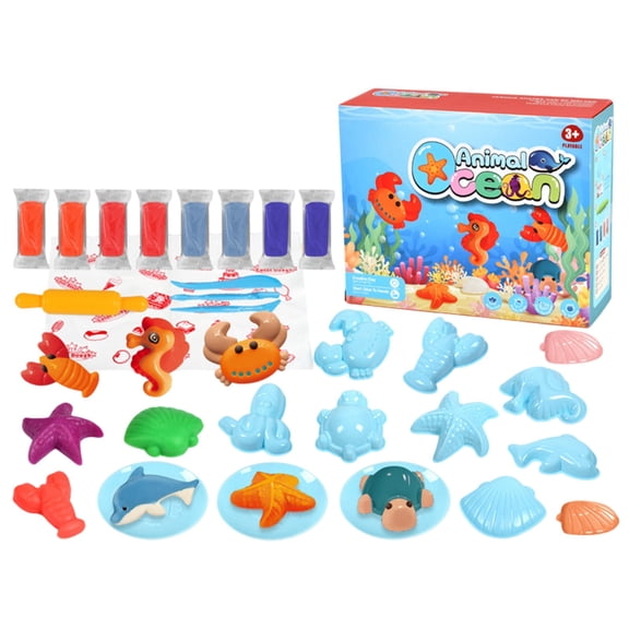 BUTOMKY Kids Color Playdough Set - Plasticine with Ice Cream/Pizza/Hamburger Molds, Arts Crafts Kitchen Toy Food for Ages 4-8 Boys & Girls, Handmade DIY Fun