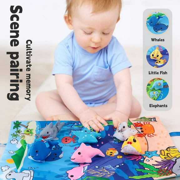 BUTOMKY Montessori Cloth Toddler Toys 6-18 Months - 6PCS Animal Classification & Color/Count Sorting, Fine Motor Skills Learning Toy for 1-2 Year Old Boys Girls, Birthday Gift