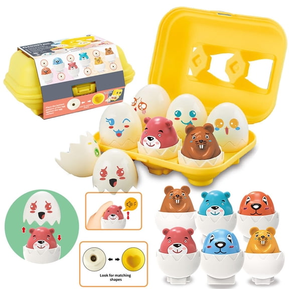 BUTOMKY Montessori Matching Eggs Toddler Toy Set -6-Pack Color & Shape Sorter Puzzle Egg Toys for Toddlers 1-3, Sensory Hand Eye Coordination Toys, Perfect Easter Gifts & 6 Month Old Baby Toys