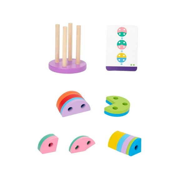 BUTOMKY Montessori Shape Sorter & Stacking Wooden Toy - Educational Sensory Learning Puzzle for Toddlers Age 1-4 (Boys & Girls, Birthday Gift)-Single Person