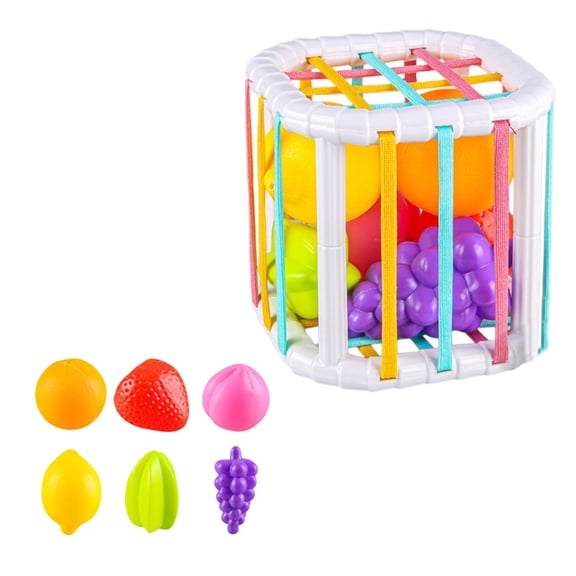 ‌BUTOMKY Montessori Wooden Shape Sorter Cube for 1+ Year Old - 6pcs Rattling Sensory Shape Blocks, Developmental Fine Motor Skills Learning Toy, for Babies Toddlers 6-18 Months Boys & Girls