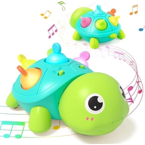 BUTOMKY Musical Crawling Turtle Baby Toy - Light Up Teething Toy with Sound, Tummy Time Early Learning Educational Toy, Stocking Stuffers & Birthday Gifts for Babies 6-18 Months (0-1 Years Old)