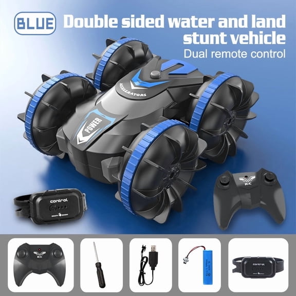 BUTOMKY Remote Control Car, RC Cars Toys for Kids Ages 6-12,Amphibious RC Stunt Car: 2.4G Watch Remote, 360° Rotation, LED Flashing Lights, Multi-Terrain