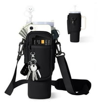 BUTOMKY for Stanley Cup 40oz Water Bottle Holder with Strap - Insulated Neoprene Crossbody Bag with Phone Pocket, Adjustable Shoulder & Handheld Straps for Women/Girls