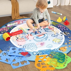 BUTOMKY Toddler Toys Water Doodle Mat: 31.49 Inch Magic Water Painting Coloring Mat, Instant Drying Educational Drawing Toy with Pens & Booklet,Holiday/Birthday Christmas Gifts for Kids Ages 2-8
