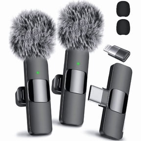 BUTOMKY Wireless Lavalier Lapel Microphone, Noise Canceling Plug & Play Clip On Mini Mic Compatible with iPhone Android for TikTok YouTube Vlog Podcast Live Stream Interview