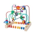 thumbnail image 1 of BUTOMKY Wooden Bead Maze Toy - Colorful Roller Coaster Abacus Circle Toy, Sensory Activity Cube with Animal/Fruit/Shapes, Preschool Educational Counting Learning Toy, Classic Birthday Gift, 1 of 7