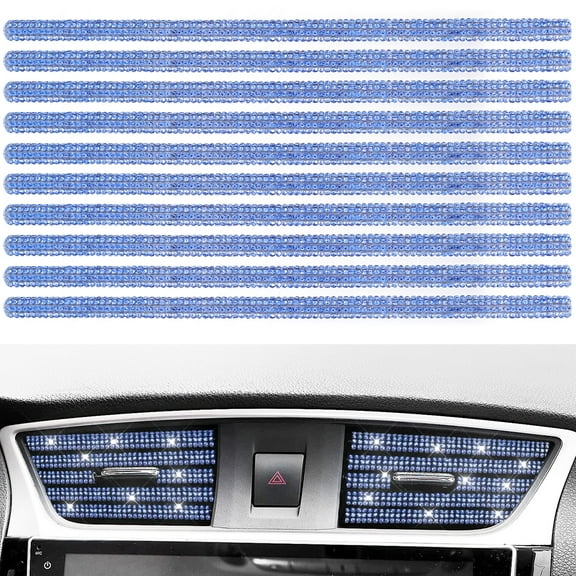 BUTORY 10Pcs Car Air Vent Trim Strip Car Air Conditioner Trim Rhinestones Bling Car Interior Trim for All Straight Air Vent Outlet