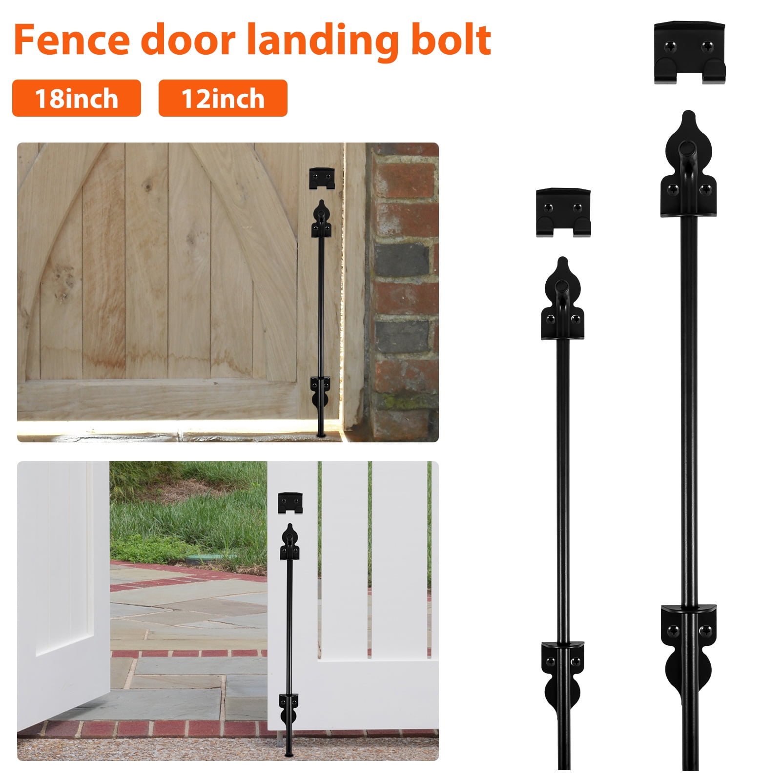 BUTORY 18 Inch Cane Bolt Gate Drop Rod Heavy Duty Gate Hardware, Wooden