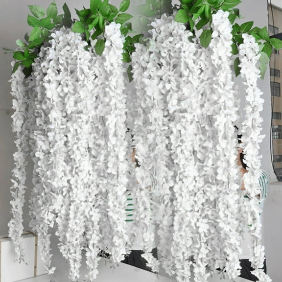 BUTORY 20 Pcs Artificial Silk Wisteria Garland Silk String Flower, Artificial Vine Silk Flower Plant Hanging Flower Vine Used For Home Garden Wedding Decoration