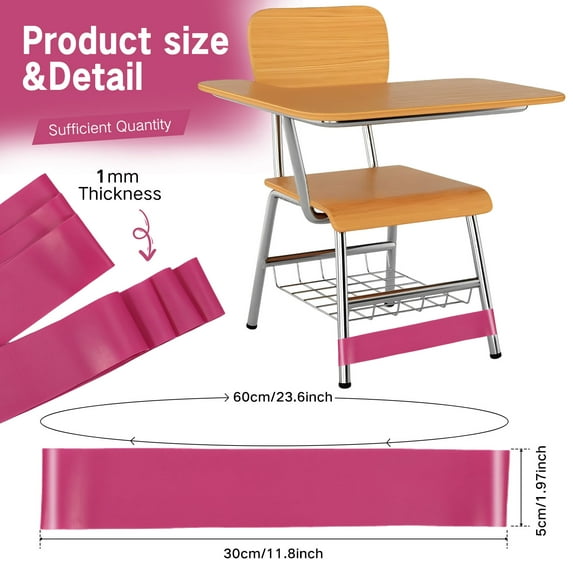 BUTORY 24Pcs Chair Bands for Kids Flexible Classroom Chair Bands Bounce Chair Bands Stretch Foot Band Foldable Chair Straps Sensory for ADHD Autism Removal Easy to Install for Elementary Chairs Desks