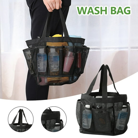 BUTORY 2PCS Mesh Shower Caddy Portable Bath Organizer Large Quick Dry Toiletry Tote Bag with Separated Inner Compartment for Shampoo Soap