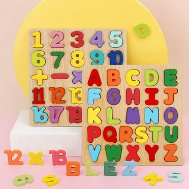 Alphabet Puzzles - 3D Wood Alphabet / Number / Shape Puzzle Set ABC ...