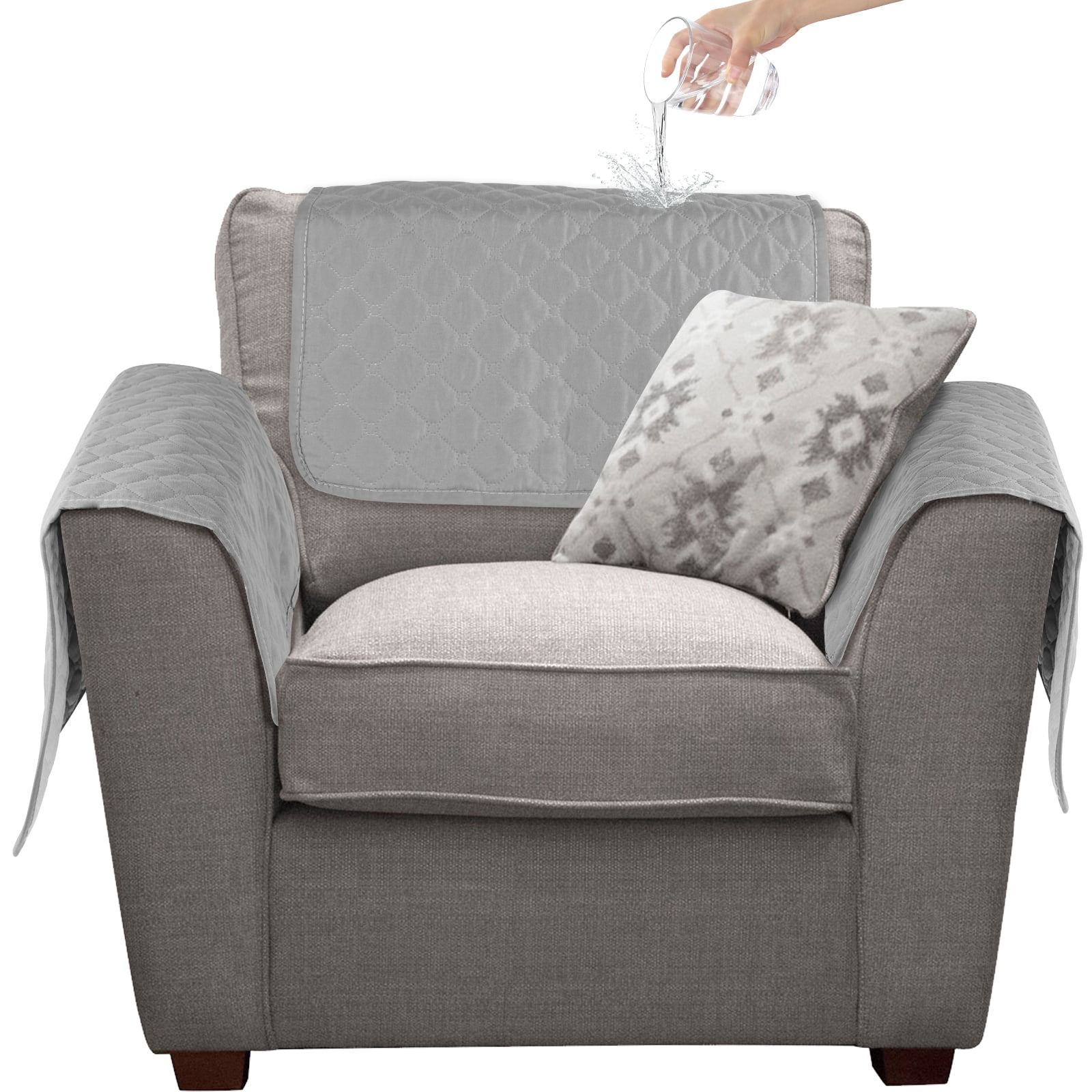 BUTORY 3Pcs Sofa Armrest Cover Headrest Cover Polyester Recliner Chair