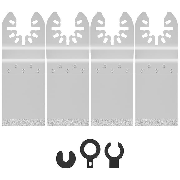 BUTORY 4Pcs Oscillating Saw Blades 1-3/8 Inch Emery Oscillating Tool Blades Sharp Wear Resistant Swing Multitool Blades with Adapters for Grout Cement Grit Mortar Removal