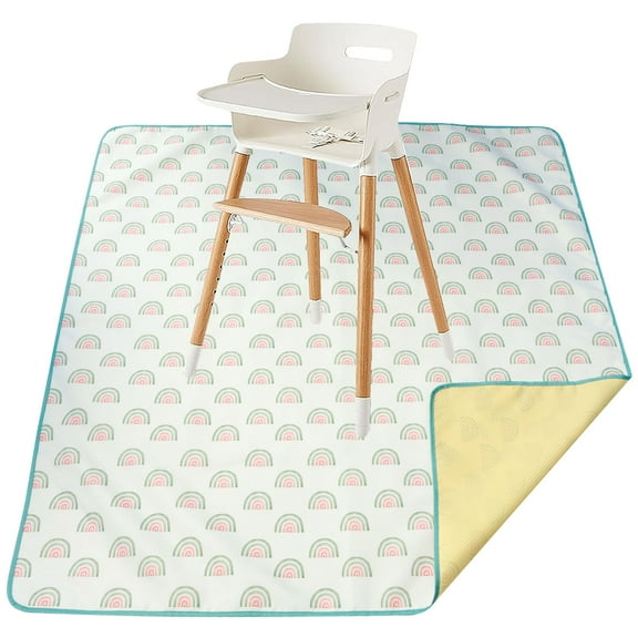 BUTORY Baby Dining Chair Mat Anti Slip Splash High Chair Mat Waterproof High Chair Floor Protector Pad Reusable High Chair Mat Portable Floor Anti-Splash Mat for High Chair Home 43x43inch