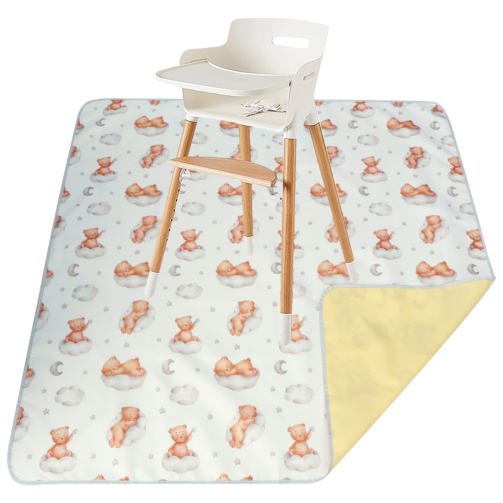 BUTORY Baby Dining Chair Mat Anti Slip Splash High Chair Mat Waterproof