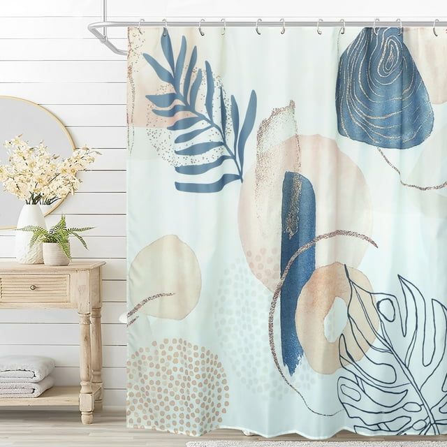 RZVNMKO Boho Shower Curtain 72" x 72" Modern Mid Century Curtain with