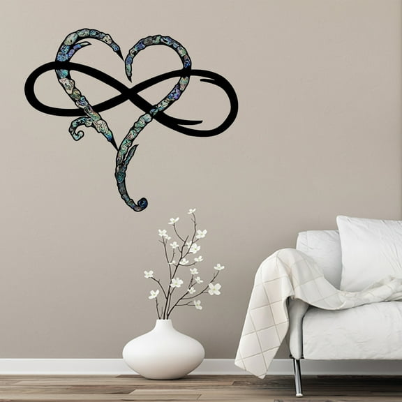 BUTORY Infinity Heart Metal Wall Decor,Love Sign Plaque Steel Art Geometric Wall Decor Set Cut Out for Living Room,Bedroom,Indoor and Outdoor