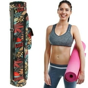 BUTORY Yoga Mat Bag Lightweight Nylon Yoga Mat Carrier Bag with Adjustable Shoulder Strap and Storage Pocket Portable Exercise Yoga Mat Storage Bag 29.92×6.3inch for Yoga Mat