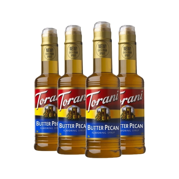 (4 pack) Torani Original Butter Pecan Syrup, Authentic Coffeehouse Syrup, 12.7 oz