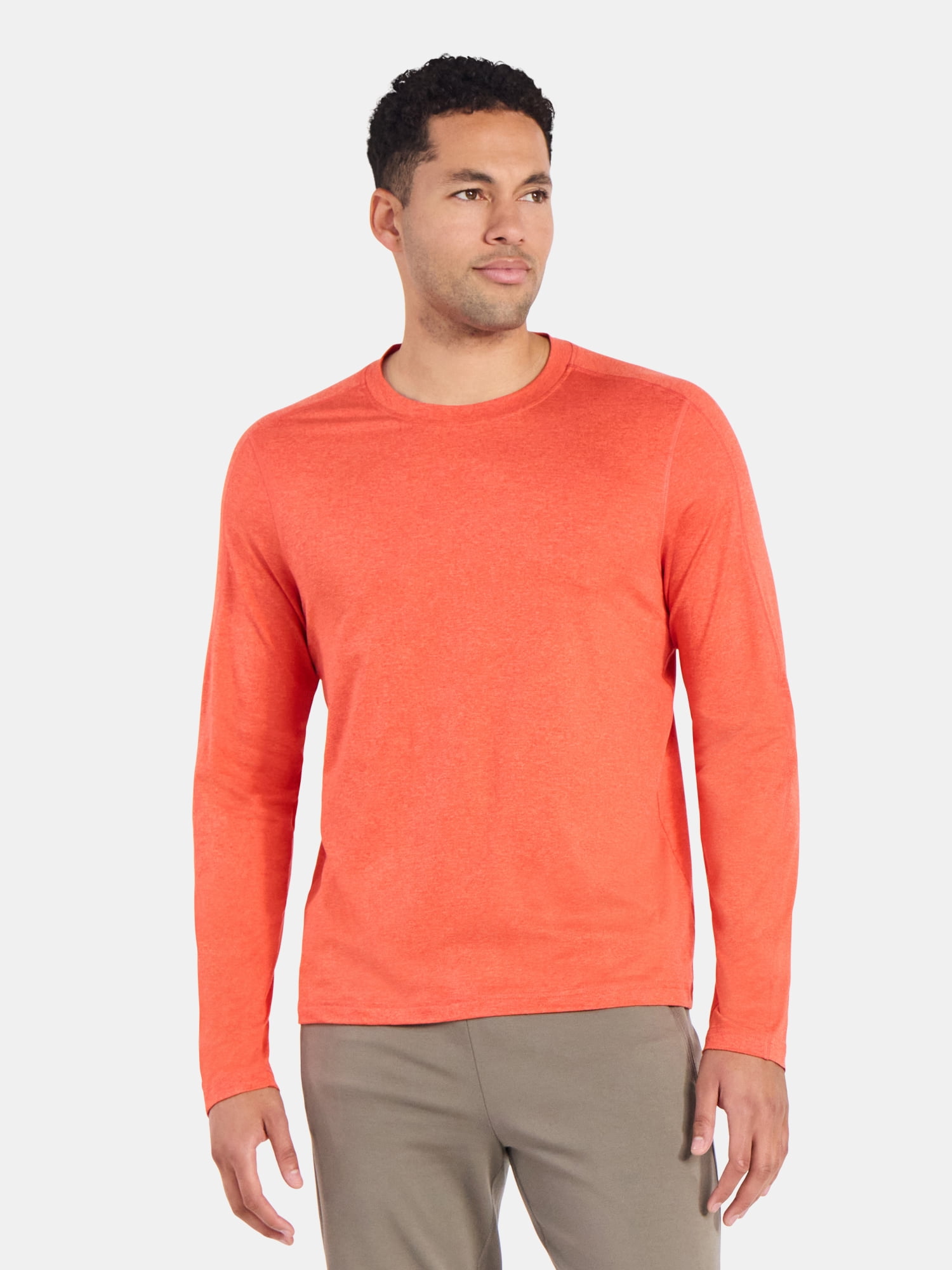 Athletic Works Men's and Big Men's ButterCore Soft Long Sleeve Tee Shirt, Sizes XS-5XL
