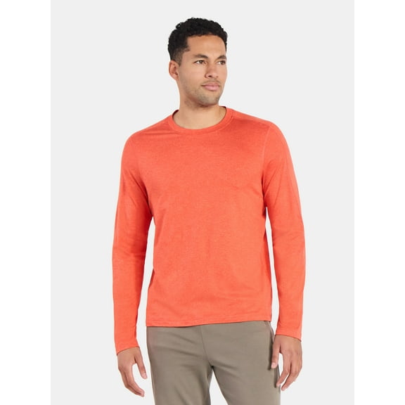 Athletic Works Men's and Big Men's ButterCore Soft Long Sleeve Tee Shirt, Sizes XS-5XL