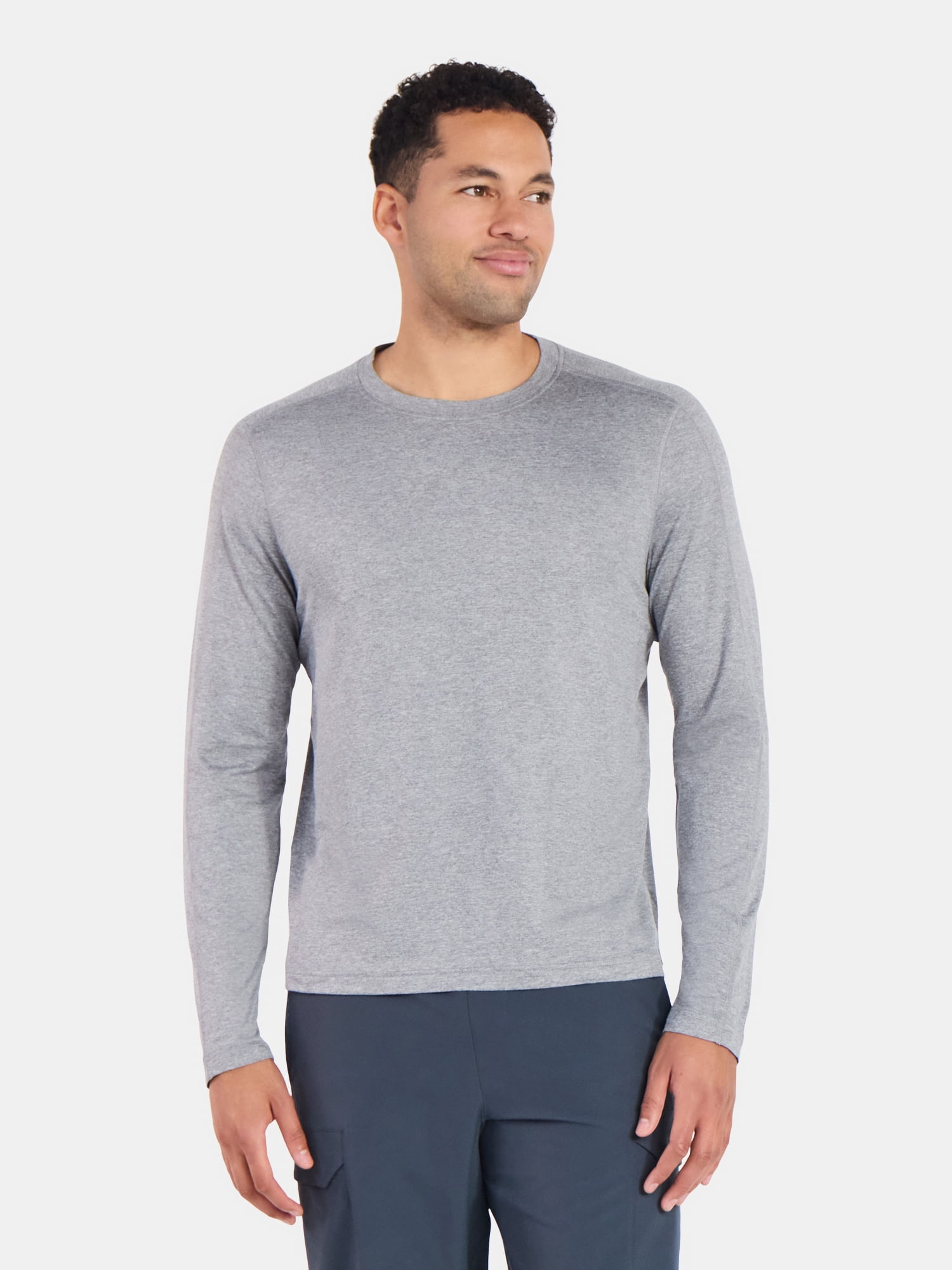 Athletic Works Men's and Big Men's ButterCore Soft Long Sleeve Tee Shirt, Sizes XS-5XL