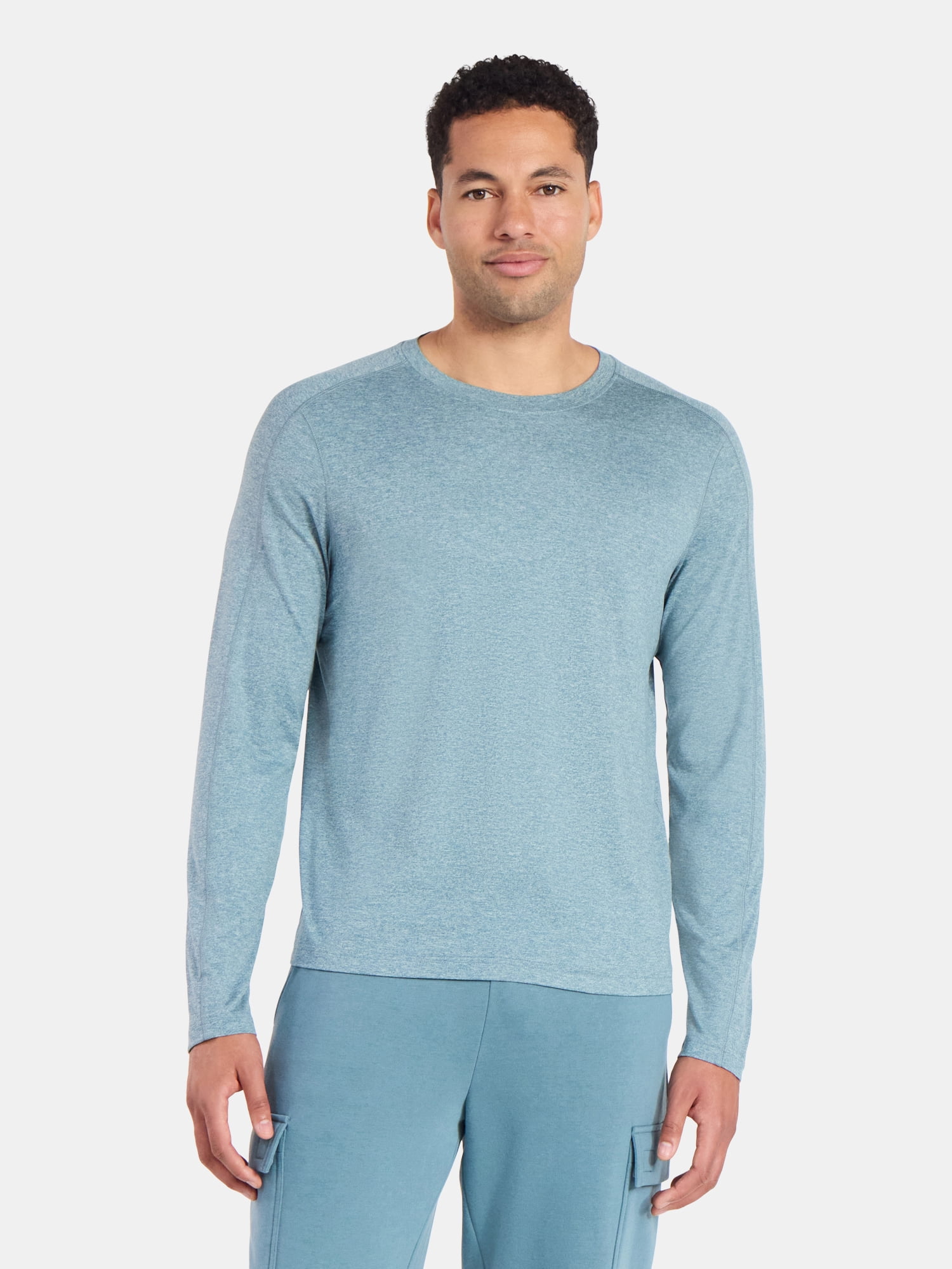 Athletic Works Men's and Big Men's ButterCore Soft Long Sleeve Tee Shirt, Sizes XS-5XL