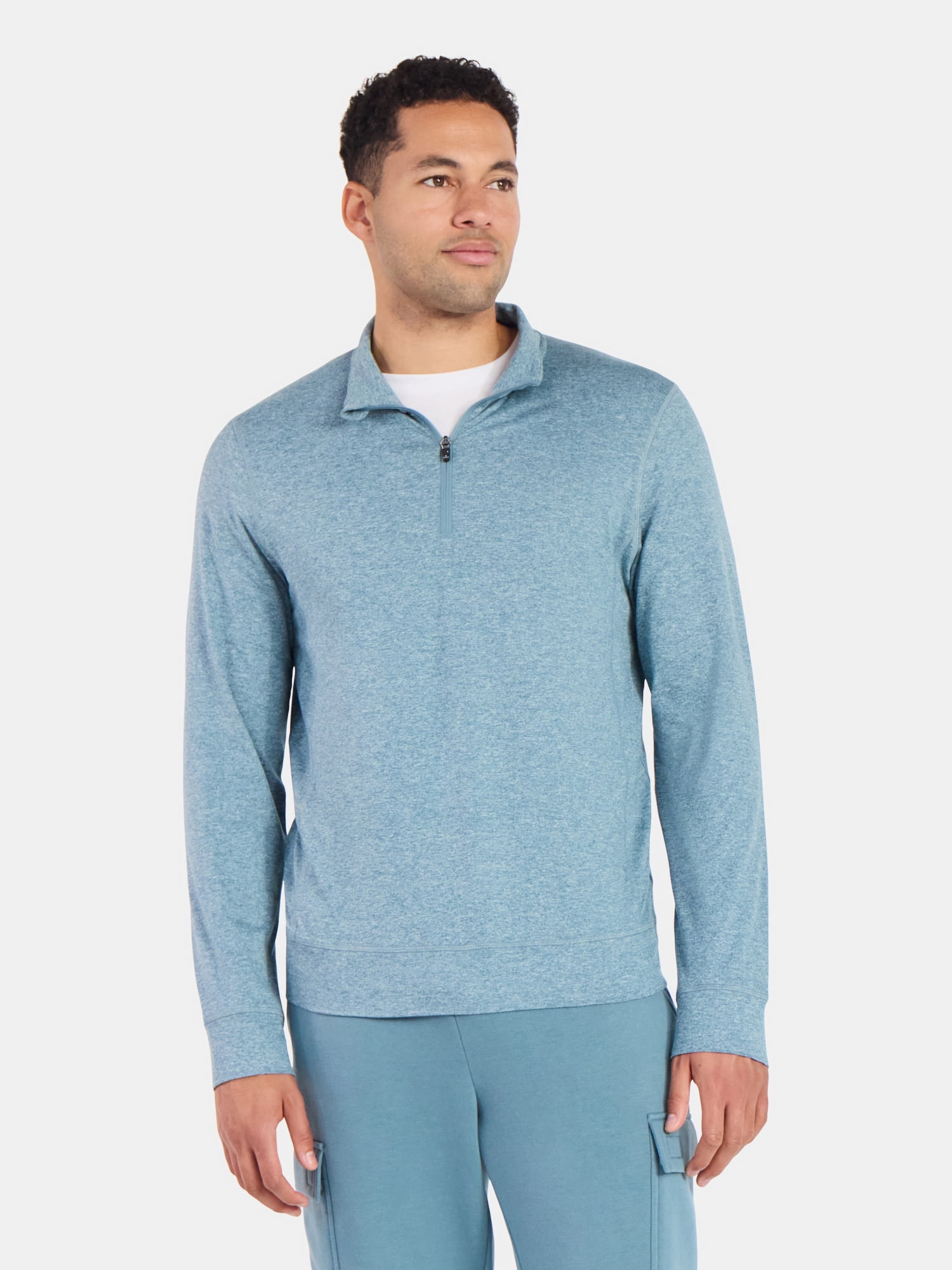 Athletic Works Men's and Big Men's ButterCore Soft Quarter-Zip Pullover Shirt, Sizes S-3XL