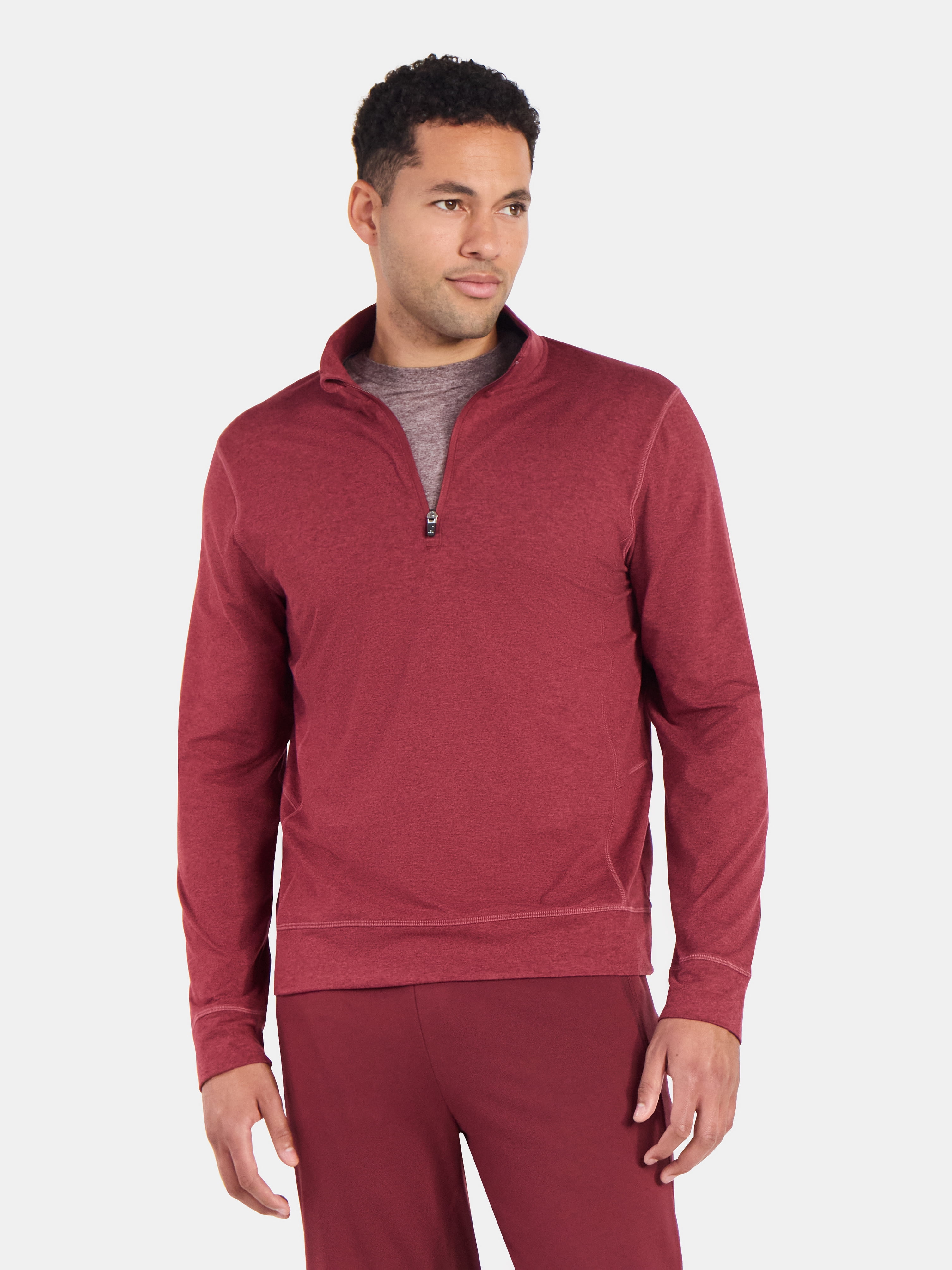 Athletic Works Men's and Big Men's ButterCore Soft Quarter-Zip Pullover Shirt, Sizes S-3XL