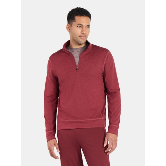 Athletic Works Men's and Big Men's ButterCore Soft Quarter-Zip Pullover Shirt, Sizes S-3XL