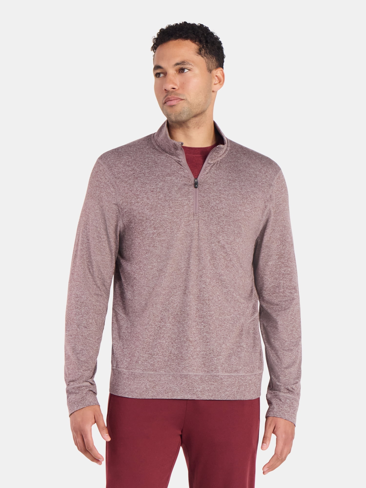 Athletic Works Men's and Big Men's ButterCore Soft Quarter-Zip Pullover Shirt, Sizes S-3XL